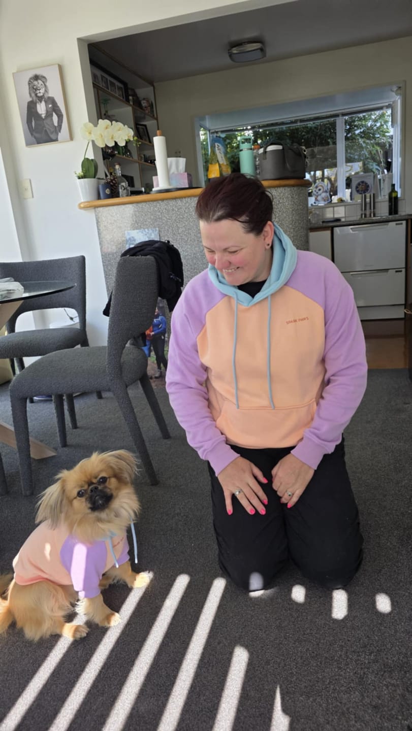 Customer photo review of Cotton Candy Human Hoodie