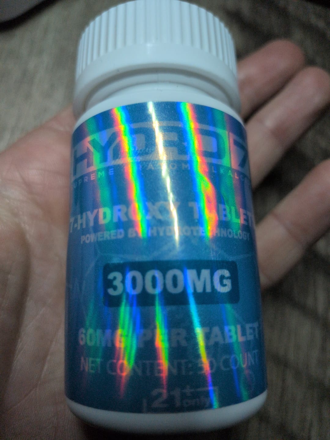 Customer photo review of 7-Hydroxy Tablets - 60MG (50 Count) 3000MG