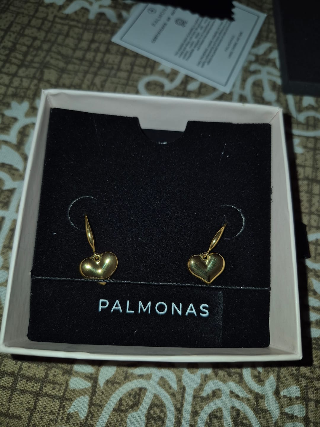 Customer photo review of Dangling Heart Earrings
