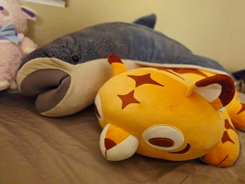 Customer photo review of GIANT Weighted Multi-Tiger Plush