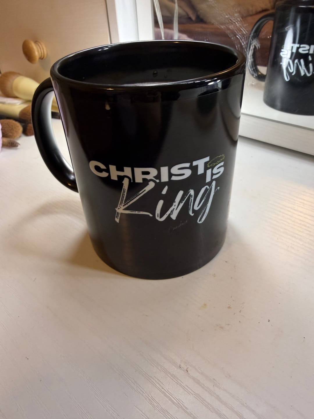 Customer photo review of Christ is King Mug