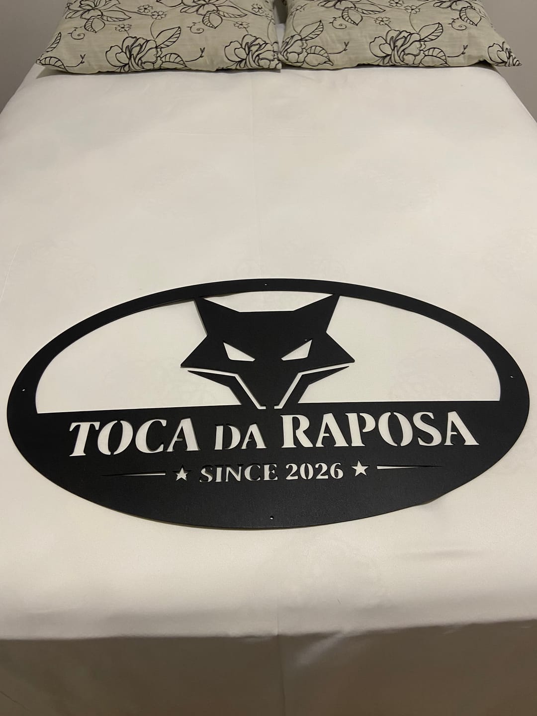 Customer photo review of Placa de Metal Personalizada - Logo