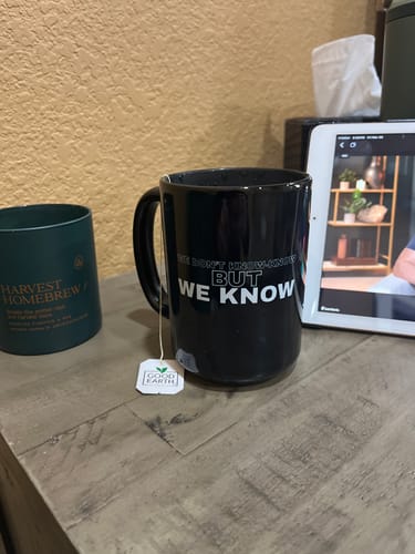 Customer photo review of We Know Mug