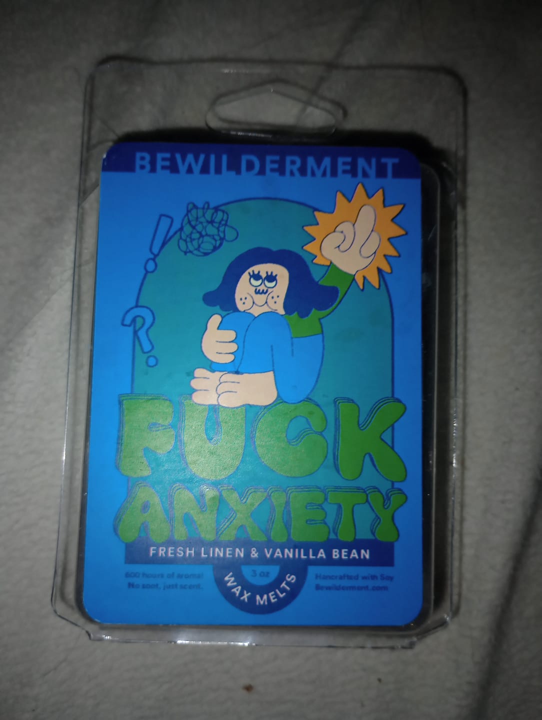 Customer photo review of F*ck Anxiety Wax Melts