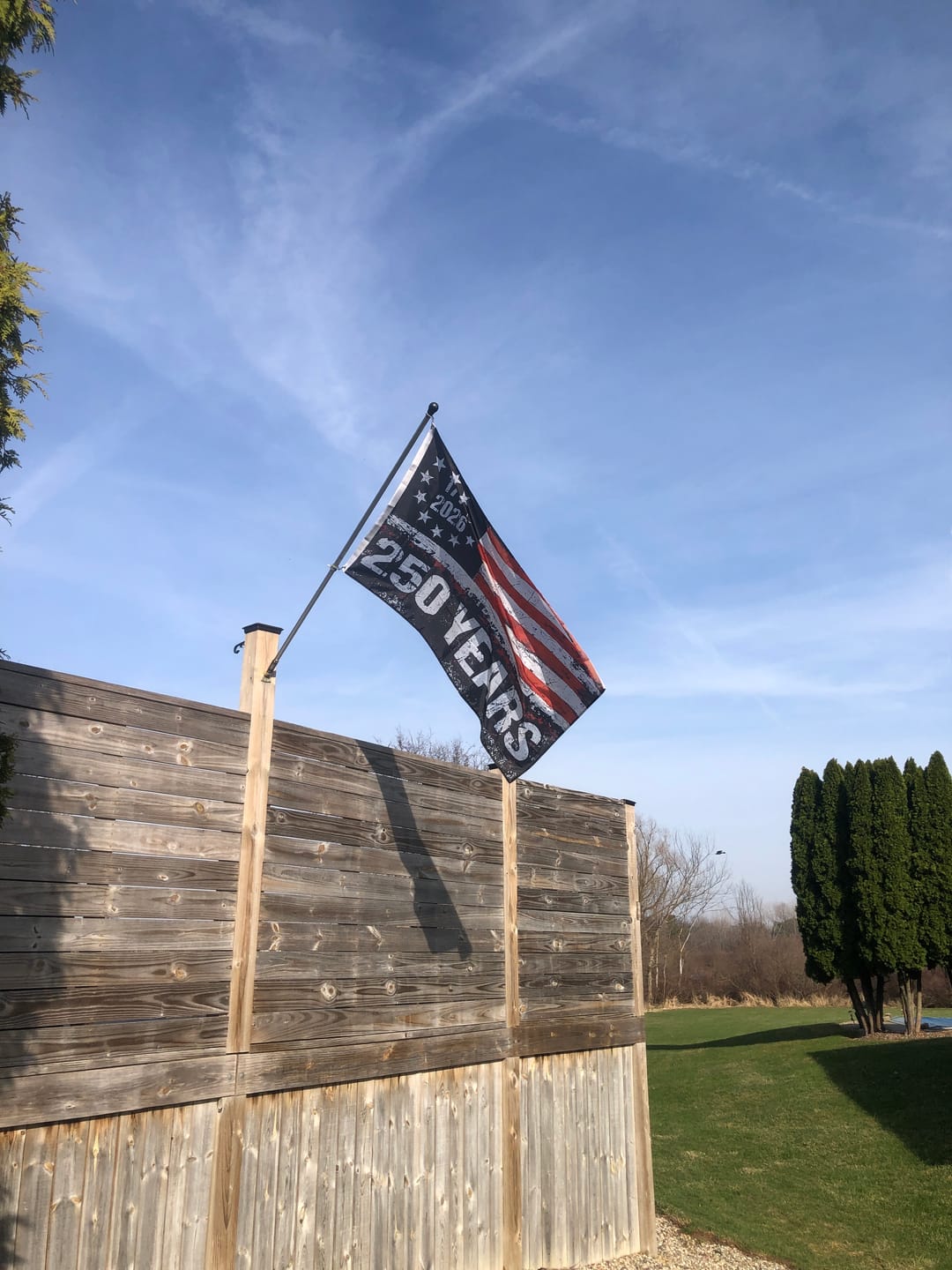 Customer photo review of 1776-2026 America 250 Flag | 250th Anniversary 3x5 Banner