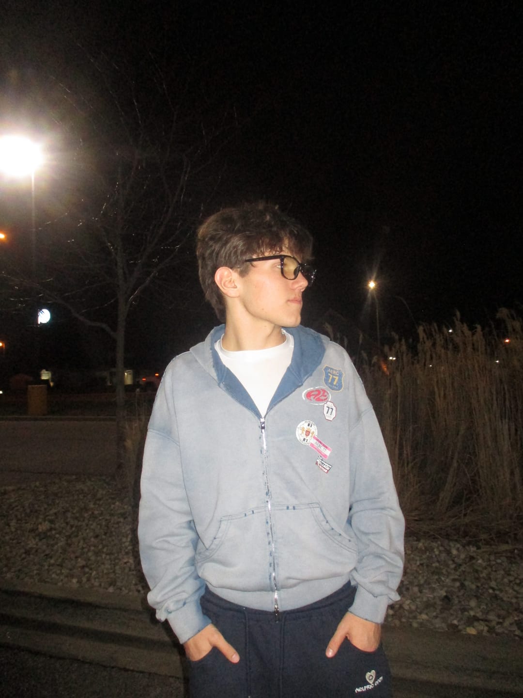 Customer photo review of Aelfric Eden Badge Boxy Zip Up Hoodie