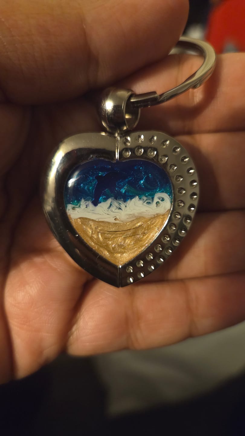 Customer photo review of Seaside Heart Keyring