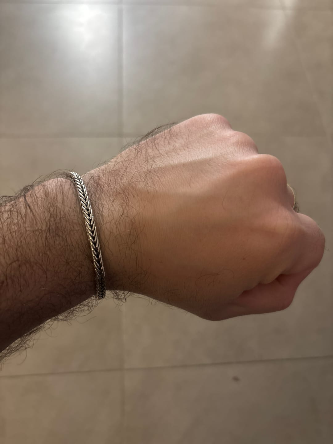 Customer photo review of צמיד כסף לגבר - SLITHERING SILVER