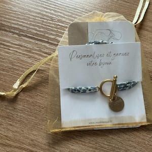 Customer photo review of Bracelet liberty fermoir en T personnalisé médaille gravée