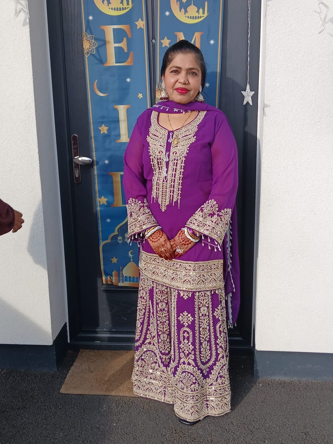 Customer photo review of Royal Plum Zari Palazzo Sharara Ensemble