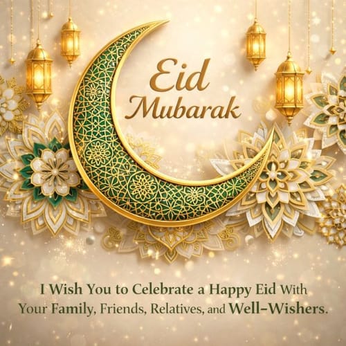 Customer's 'Eid Mubarak' graphic shared with their review of the Prestige Smartwatch.