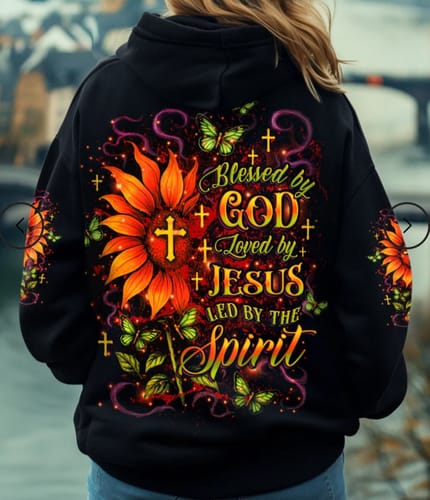 Customer photo review of Blessed By God Loved By Jesus Led By The Spirit Women's All Over Print Shirt - Yhlt0605253