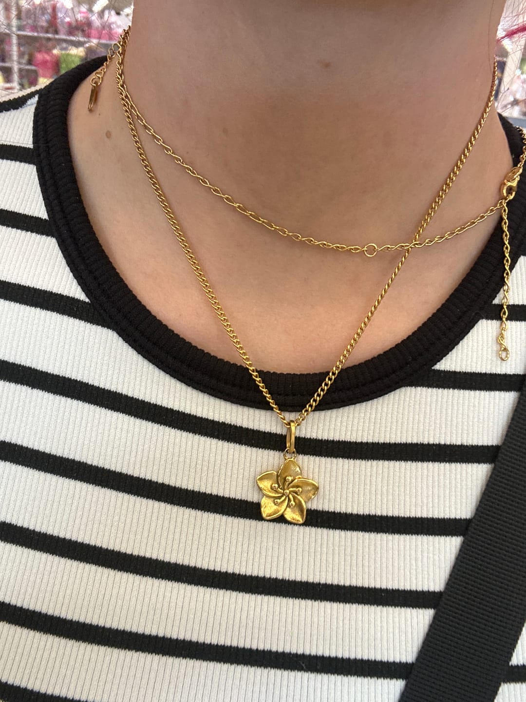Customer photo review of Hibiscus Flower Pendant Necklace