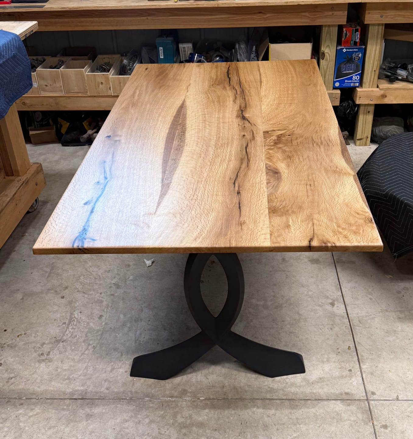 Customer photo review of 418 Curva 28" H Dining Table Curved Legs