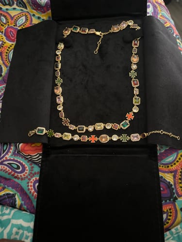 Customer photo review of Gold Solstice Gemstone Bundle (Necklace & Bracelet)