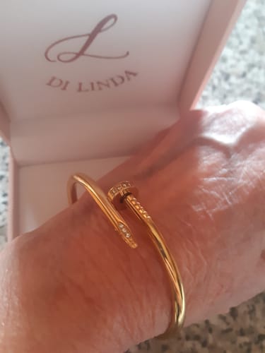 Customer photo review of Bracciale Chiodo con Zirconi – Oro Giallo o Oro Bianco