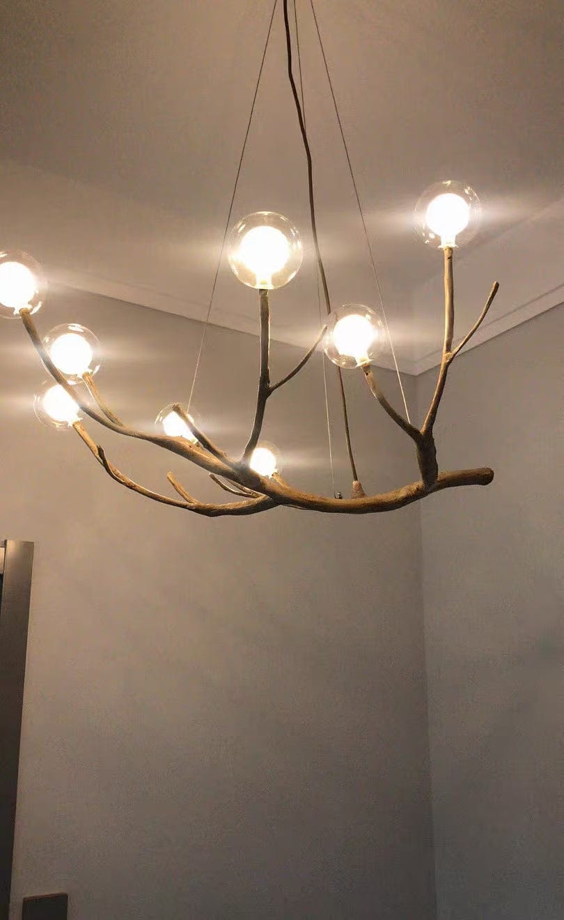 Customer photo review of Rustic Tree Branch Chandelier, Dimmable