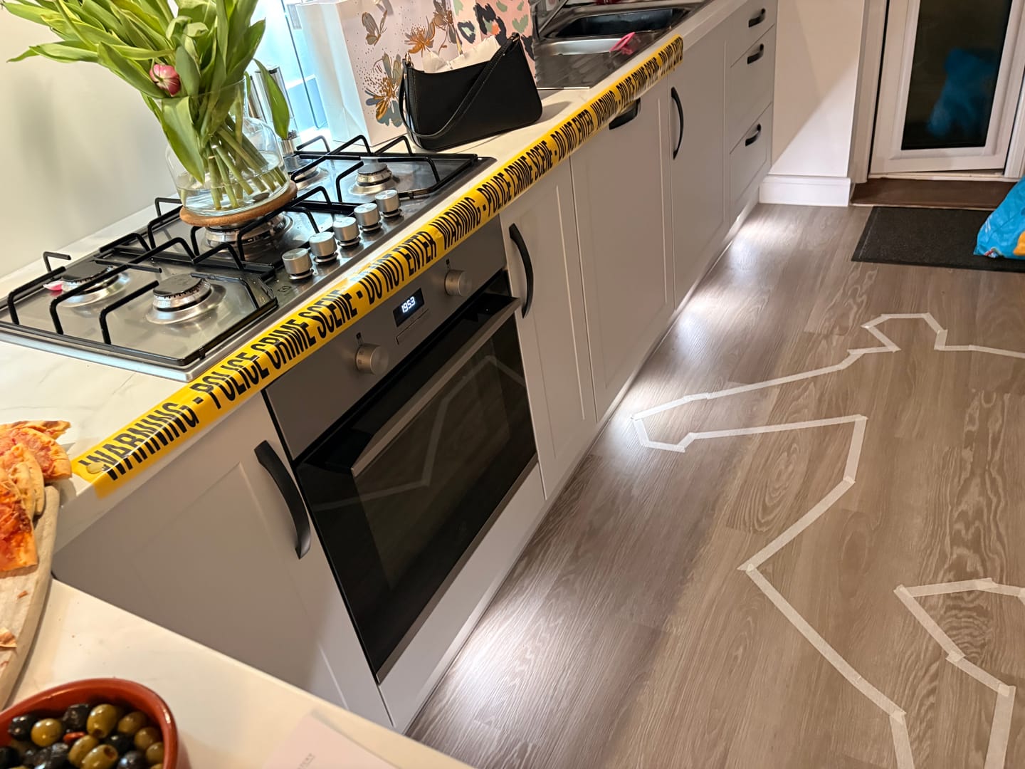 Customer photo review of A Wine Tasting Themed Murder Mystery Game Kit