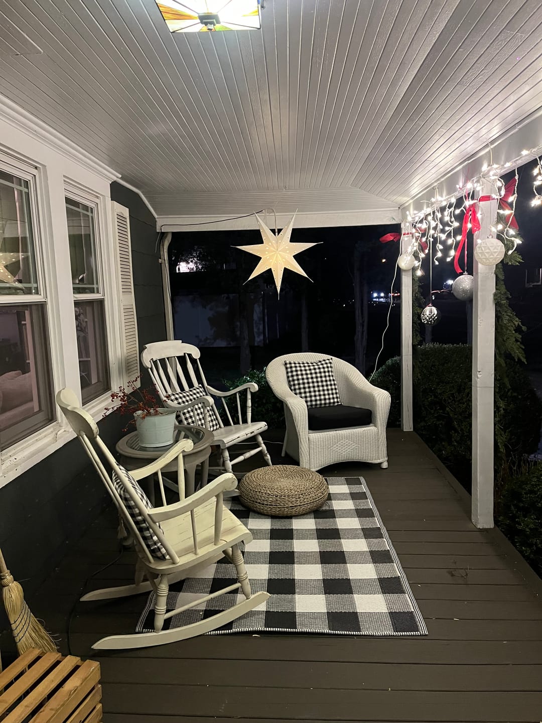 Customer photo review of 30" White 7-Point Weatherproof Star Lantern Lamp, Hanging Decoration