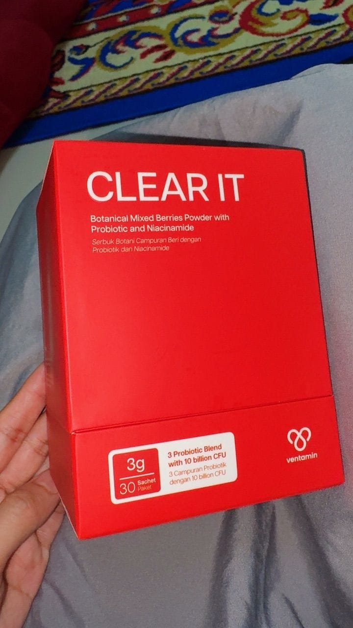 Customer photo review of Ventamin Clear It+: Doctor-Formulated Drink Mix for Acne & Breakout Control