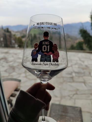 Customer photo review of Ogni giorno – Calice da vino personalizzato per la festa del papà e festa della mamma