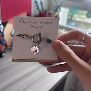 Customer photo review of Bracelet liberty fermoir en T personnalisé médaille gravée