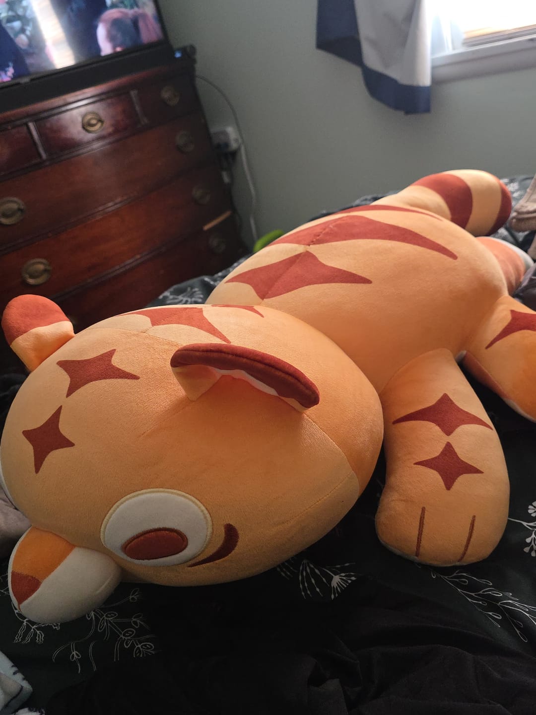 Customer photo review of GIANT 4LB Weighted Multi-Tiger Plush