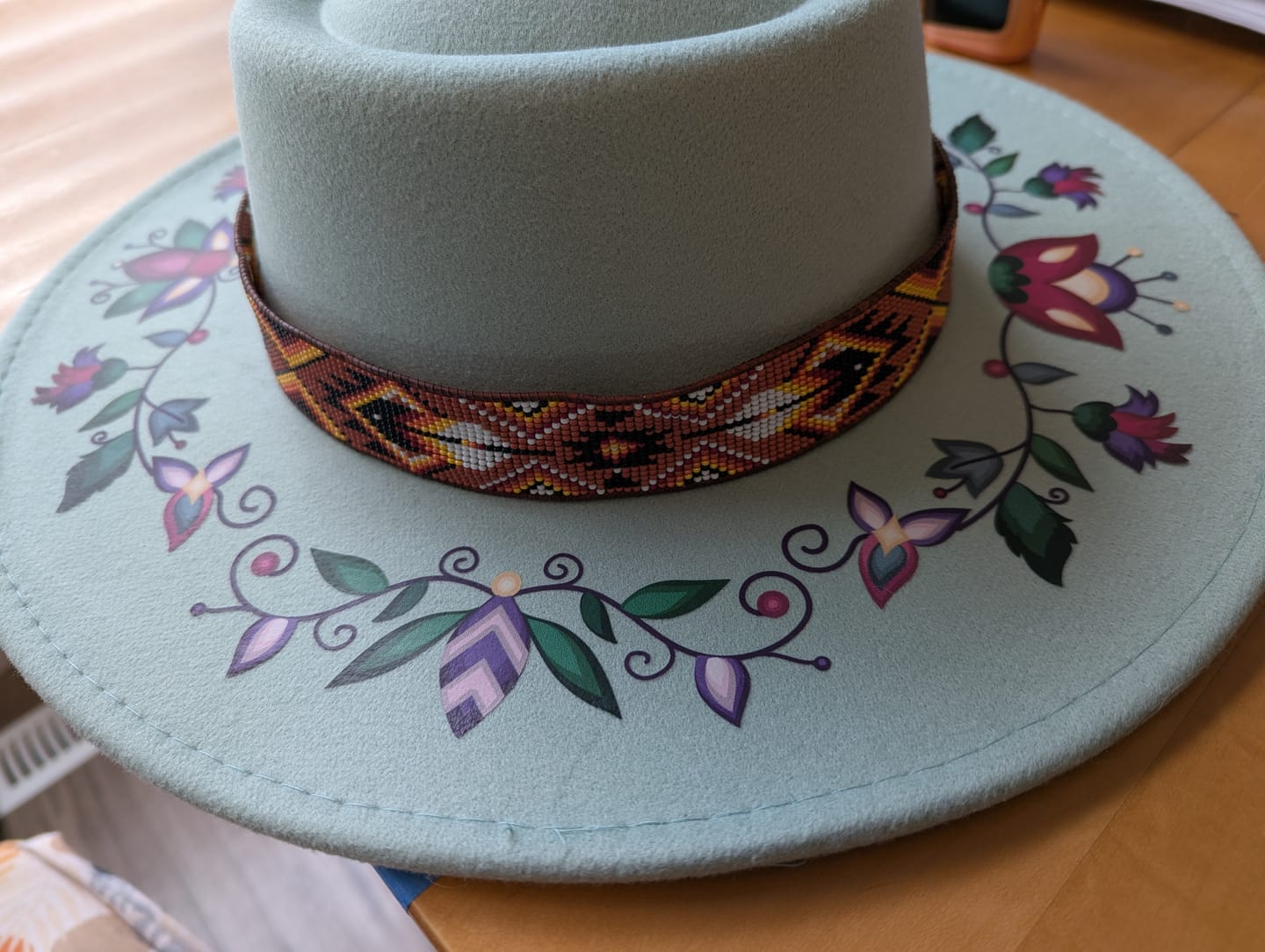 Customer photo review of Native Feather Hat Band Loom Digital Bead Pattern