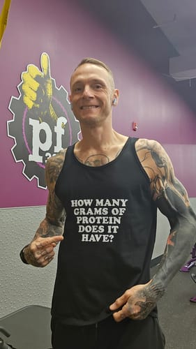 Customer photo review of How Much Protein Tank Top