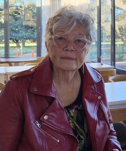 Customer photo review of Margaret Women's Red Asymmetrical Biker Style Leather  Jacket