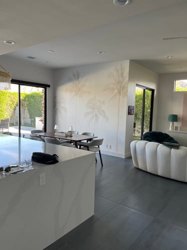 Tropical Palm Tree Wallpaper Mural in a customer's home - verified photo review