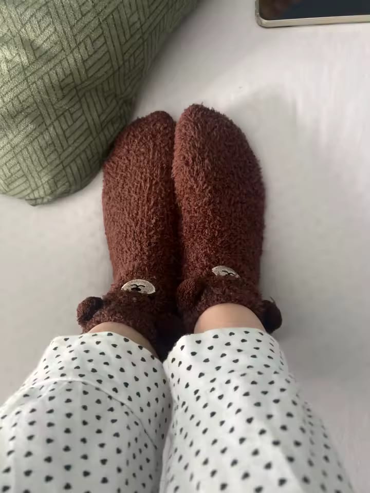 Customer photo review of Teddy Bear Fuzzy Socks Pack