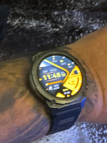 Customer's Gard Pro Ultra 3 watch on their wrist, showing the bright and colorful digital face.