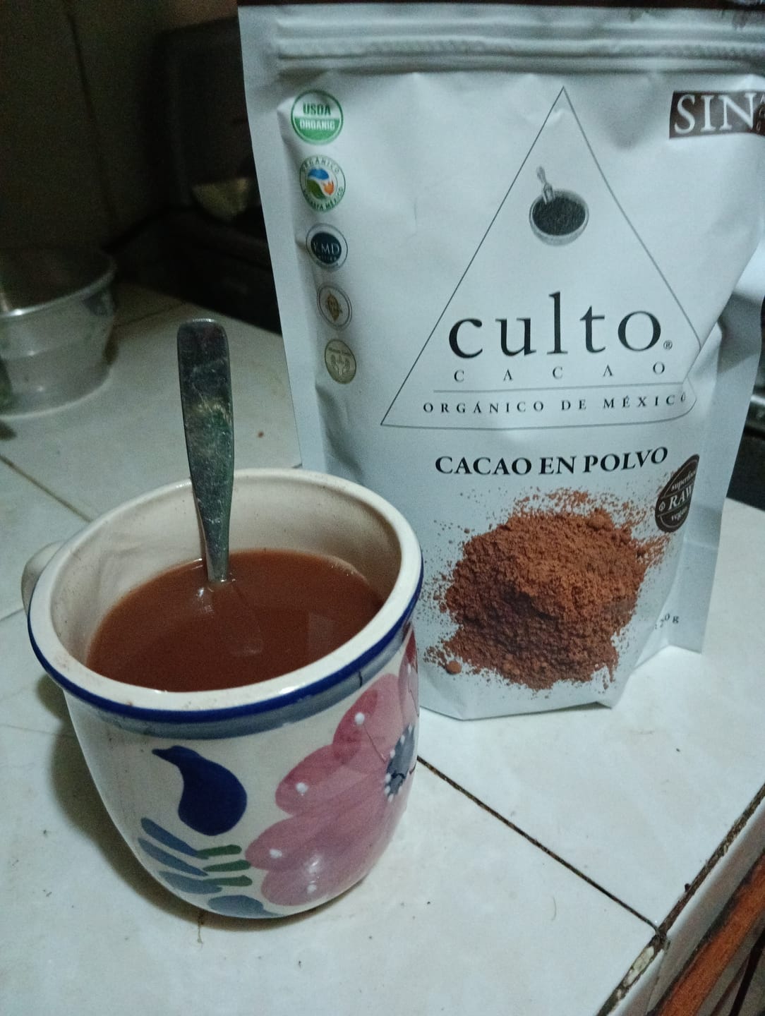 Customer photo review of Chocolate Orgánico Culto Bolsa de Polvo 150gr