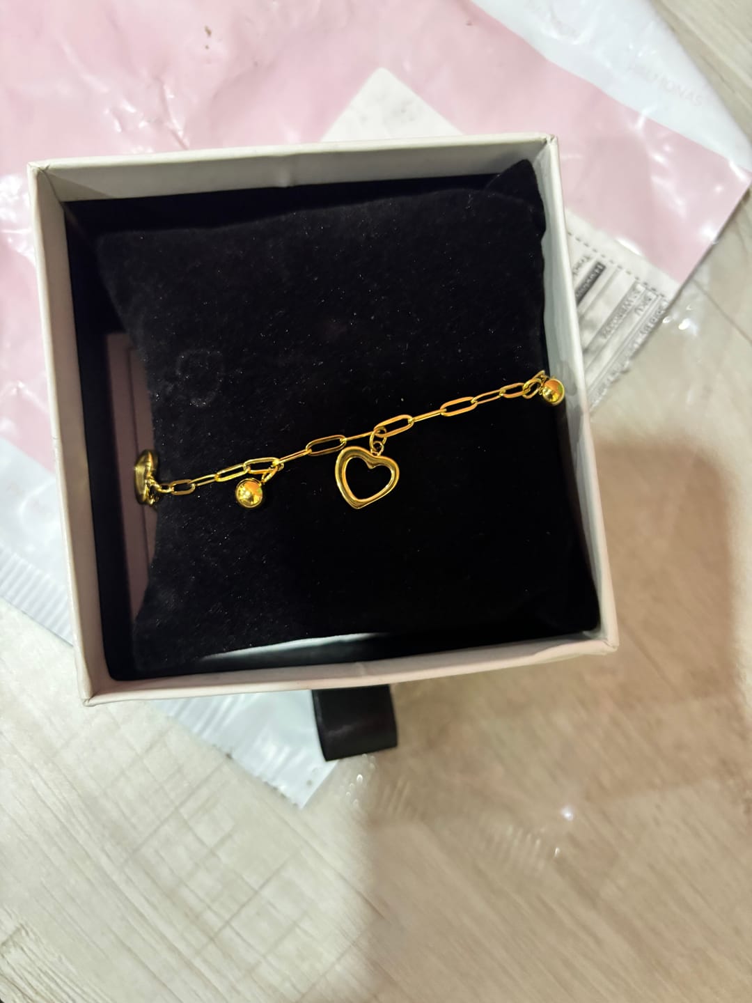 Customer photo review of Openwork Heart Charm Bracelet