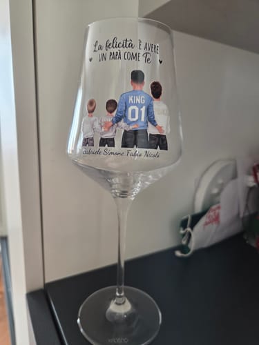 Customer photo review of Ogni giorno – Calice da vino personalizzato per la festa del papà e festa della mamma