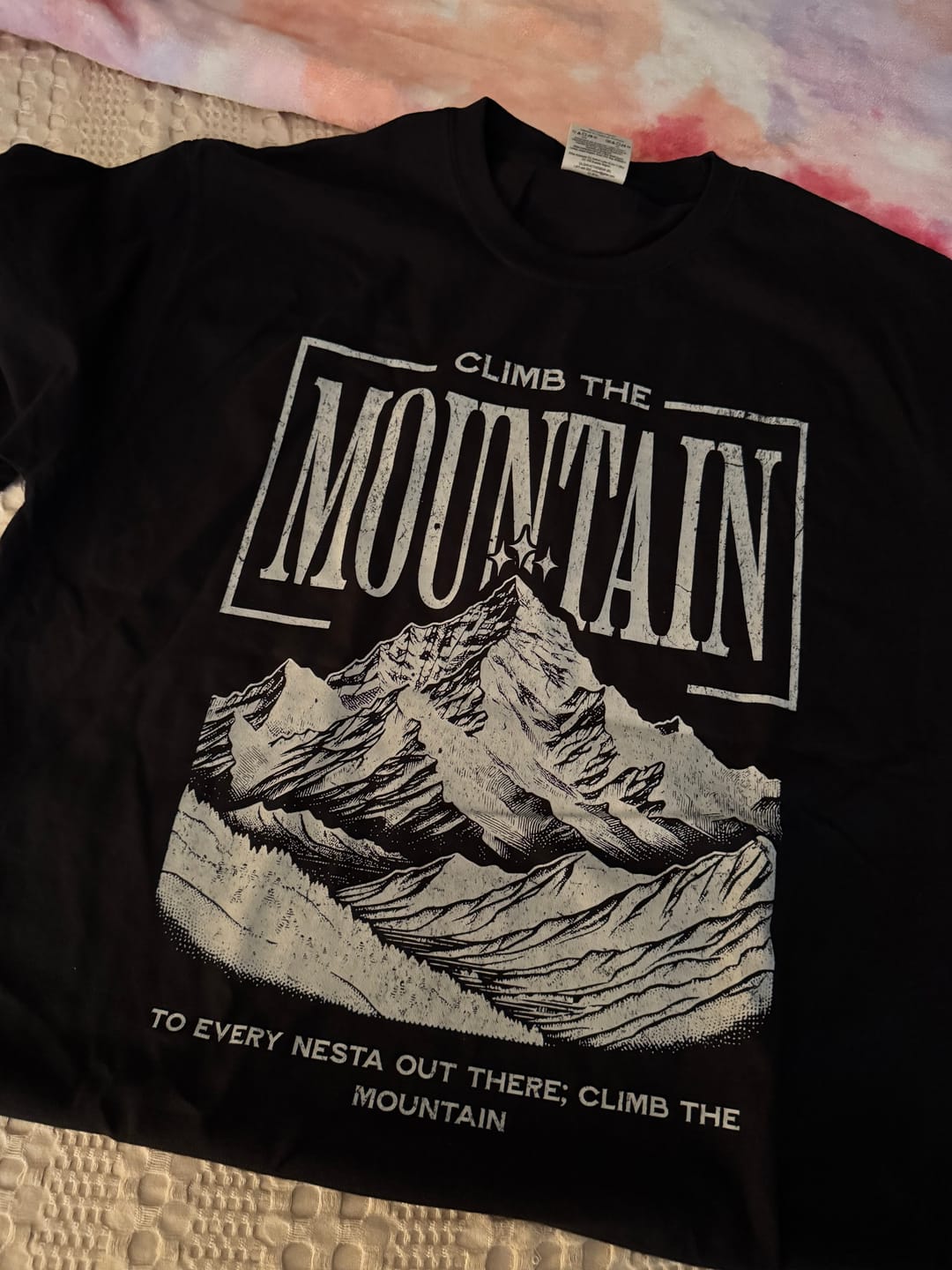 Customer photo review of Climb the Mountain comfort colors Shirt | ACOTAR Merch