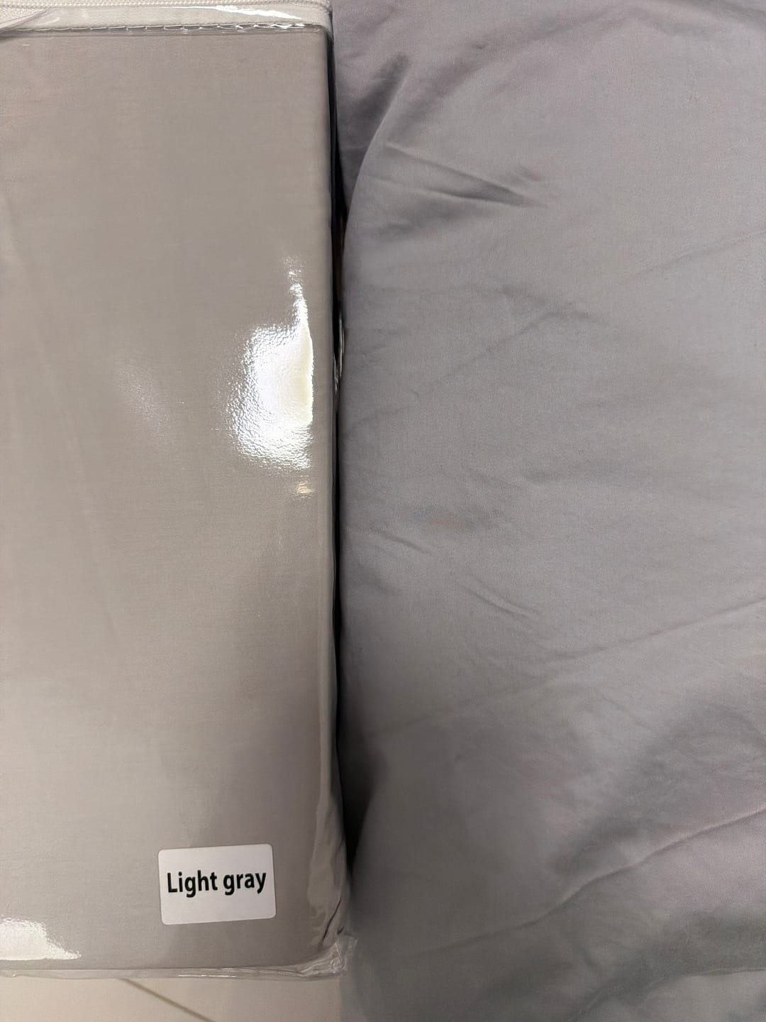 Customer photo review of ציפה לשמיכה פרימיום סאטן 300 - Light Gray
