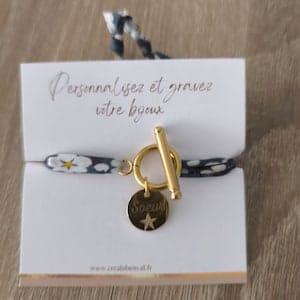 Customer photo review of Bracelet liberty fermoir en T personnalisé médaille gravée