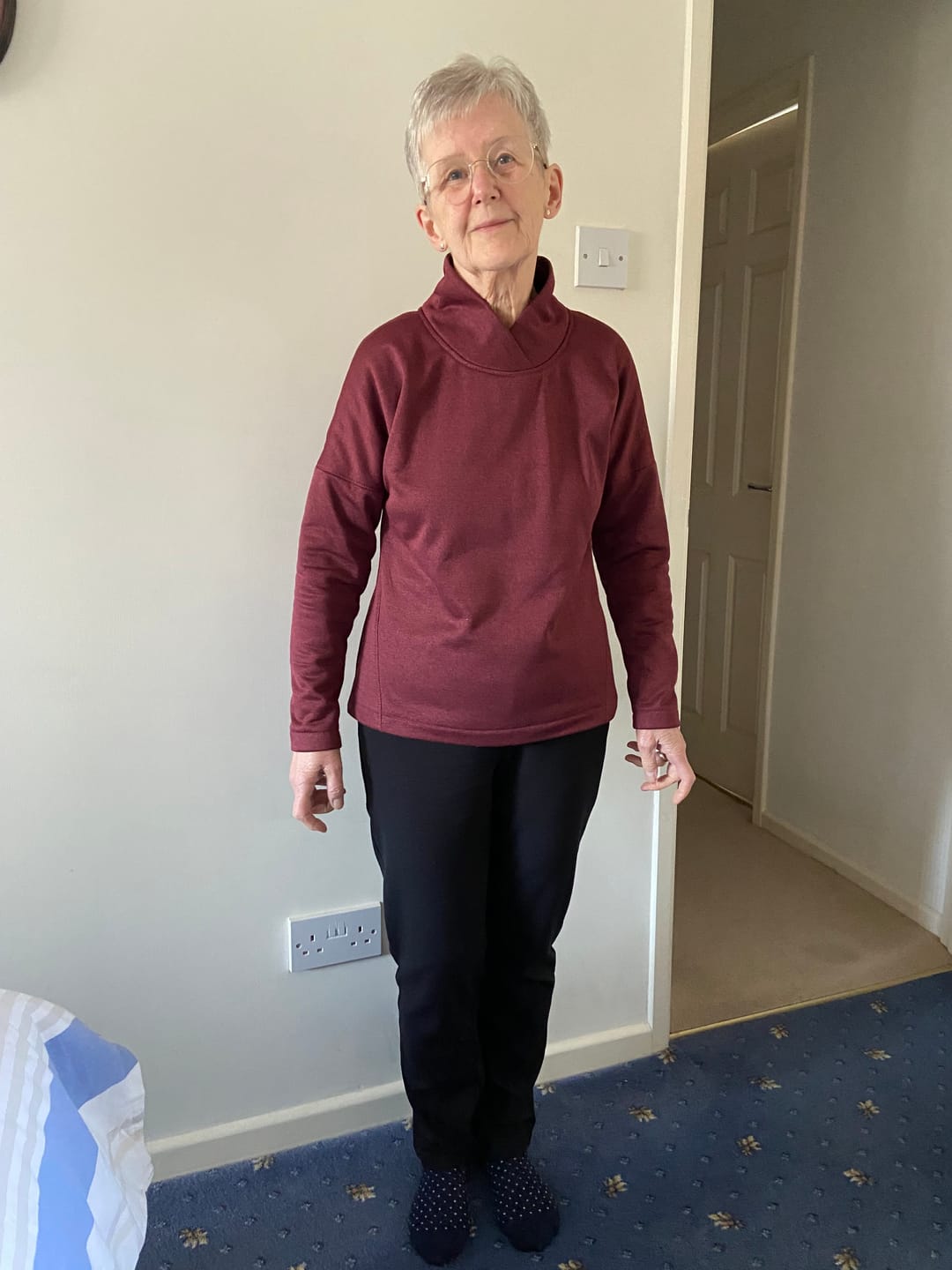 Customer photo review of Wine Melange Sweatshirt Fabric