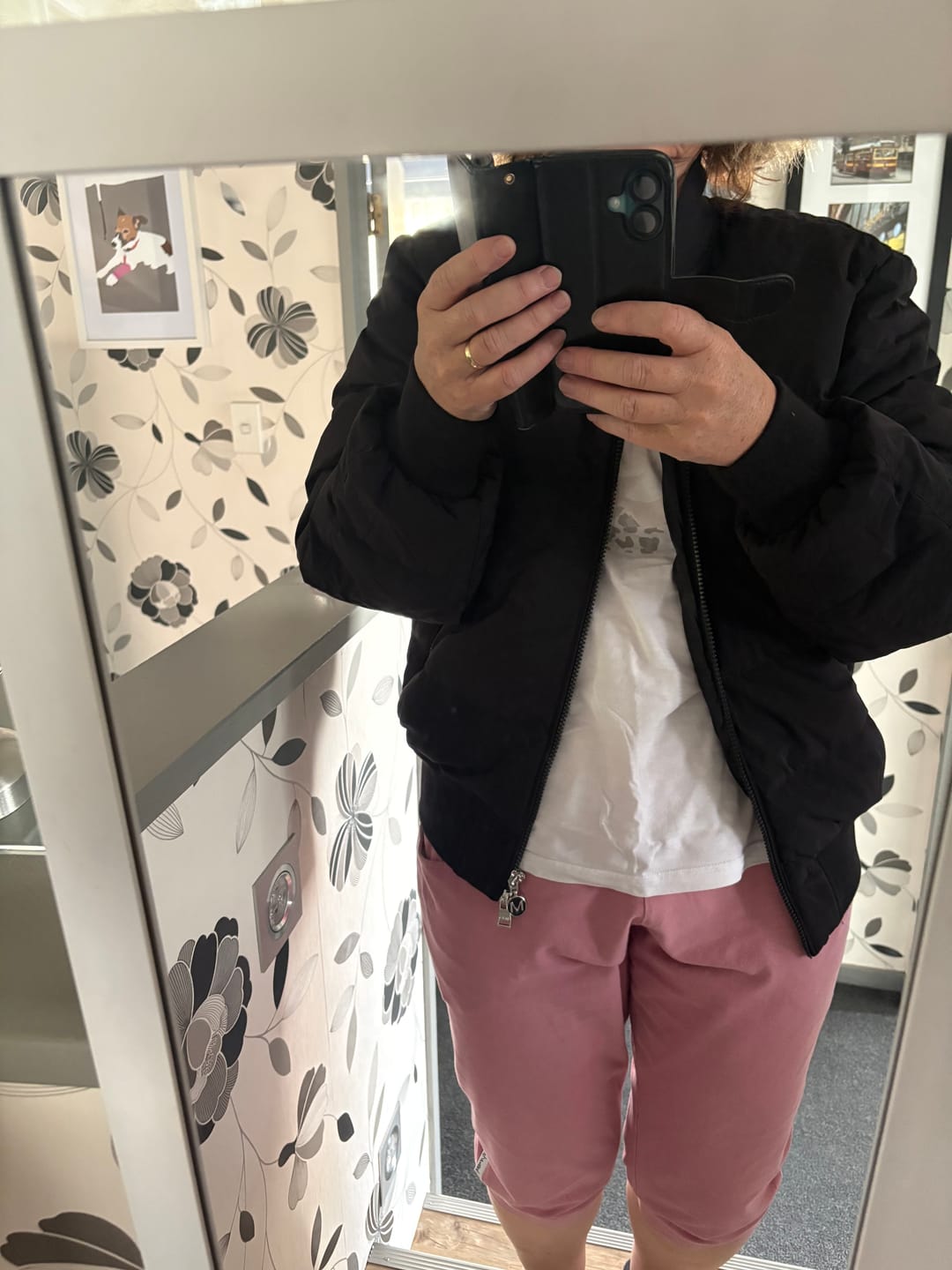 Customer photo review of Rue Women's 90/10 Down Bomber Jacket - Black