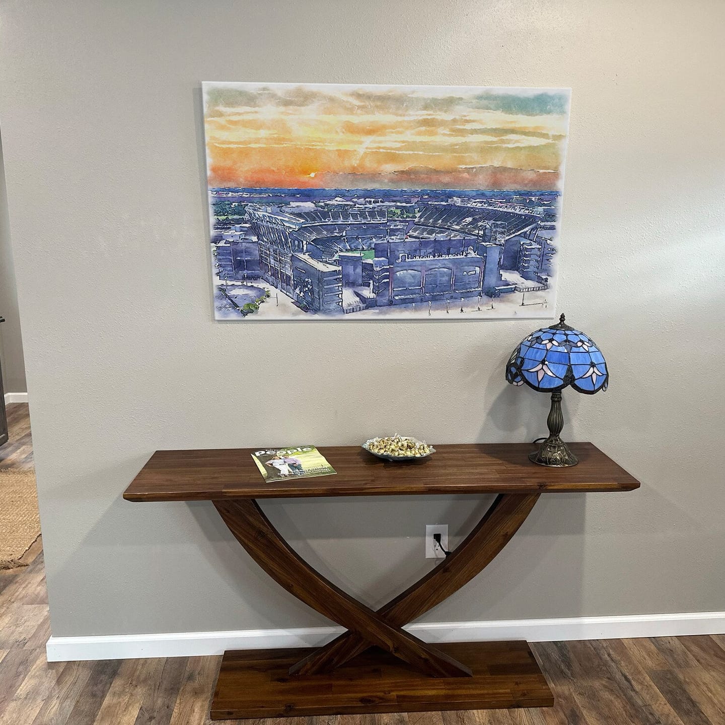 Customer photo review of Phili Eagles Stadium, Lincoln Financial Field Watercolor, Sport Art, Gifts for him, Canvas Print Wall Art