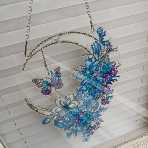 Kundenbewertung mit Foto zu Diamond Painting Traumfänger – Schmetterling & Blumen