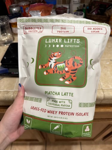 Customer photo review of Matcha Latte Whey Protein