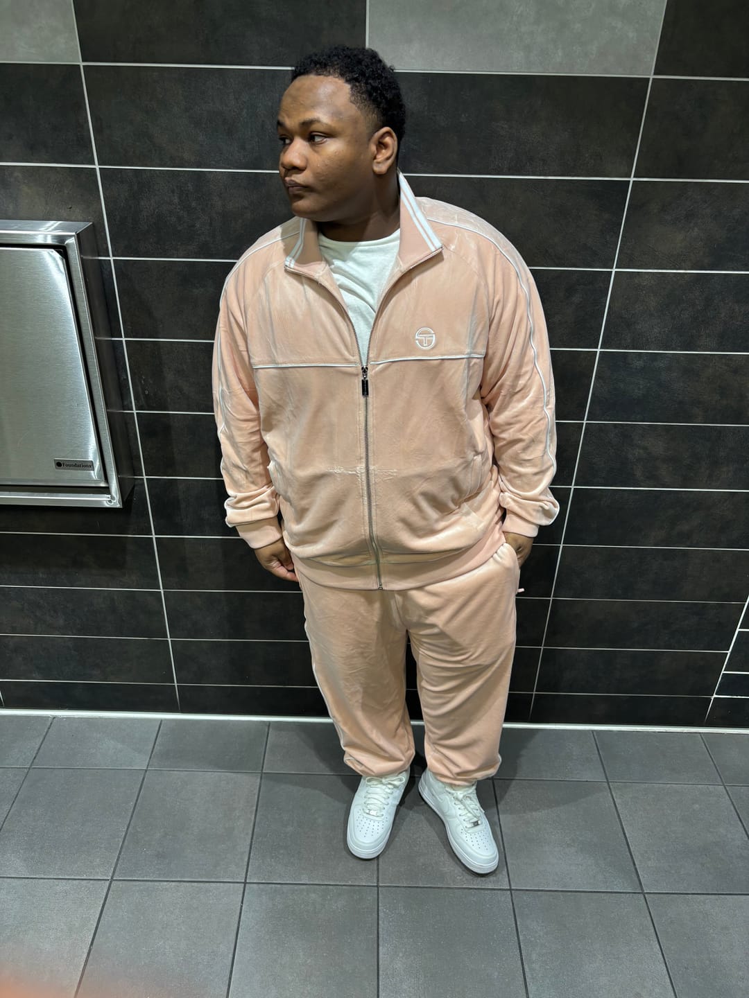 Customer photo review of Lioni Track Jacket- Evening Sand