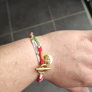 Customer photo review of Bracelet liberty fermoir en T personnalisé médaille gravée