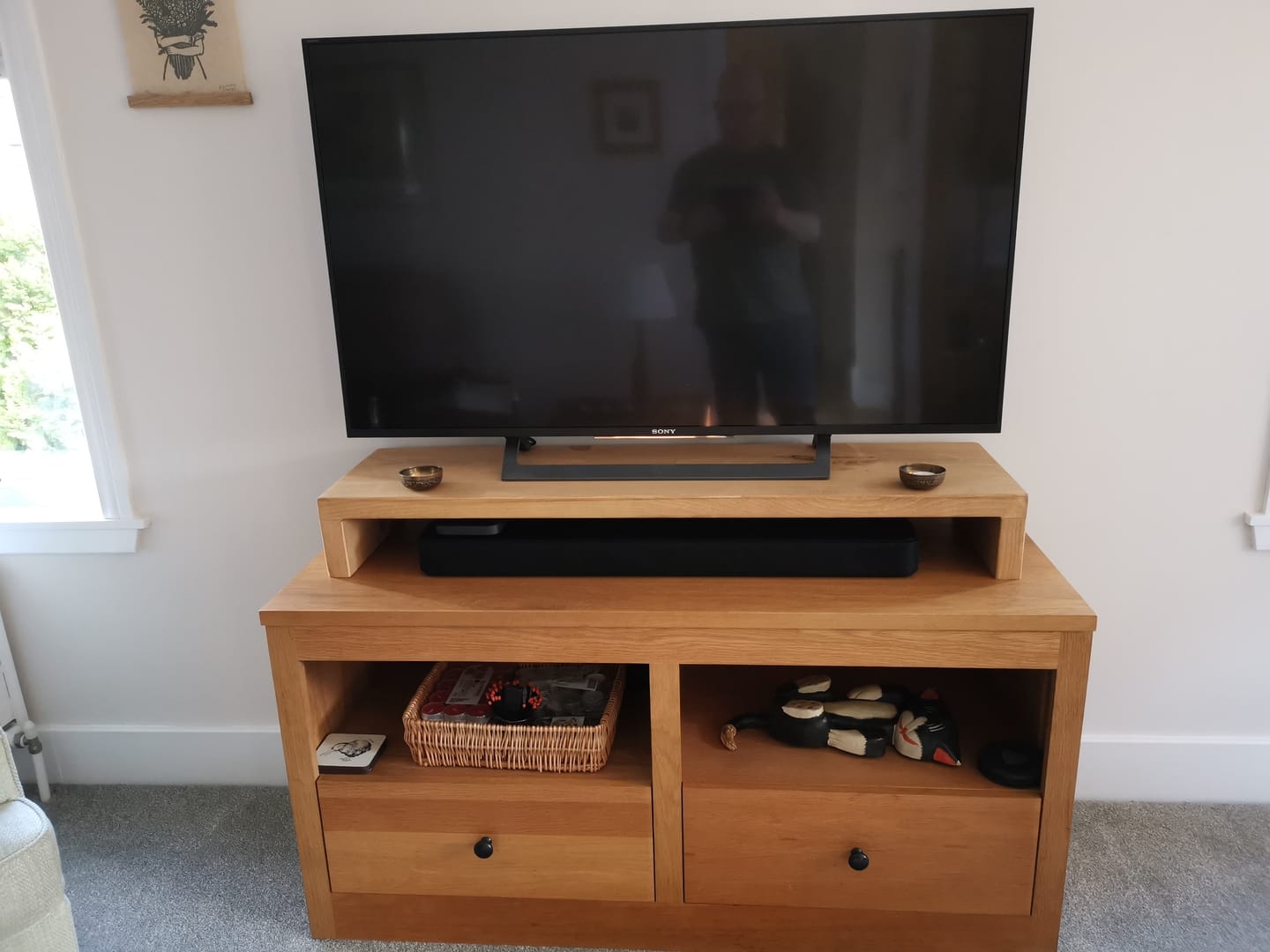 Customer photo review of Rustic Monitor Stand | Wooden Sides
