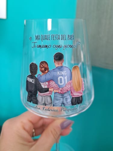 Customer photo review of Ogni giorno – Calice da vino personalizzato per la festa del papà e festa della mamma