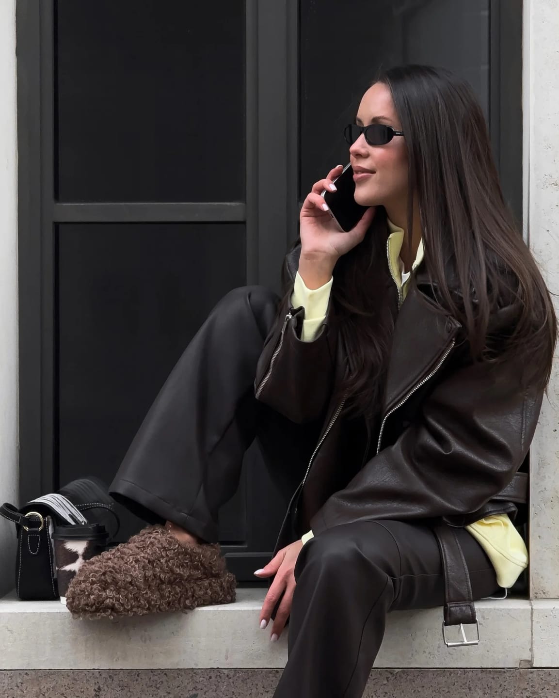 Customer photo review of Georgia Vegan Leather Jacket