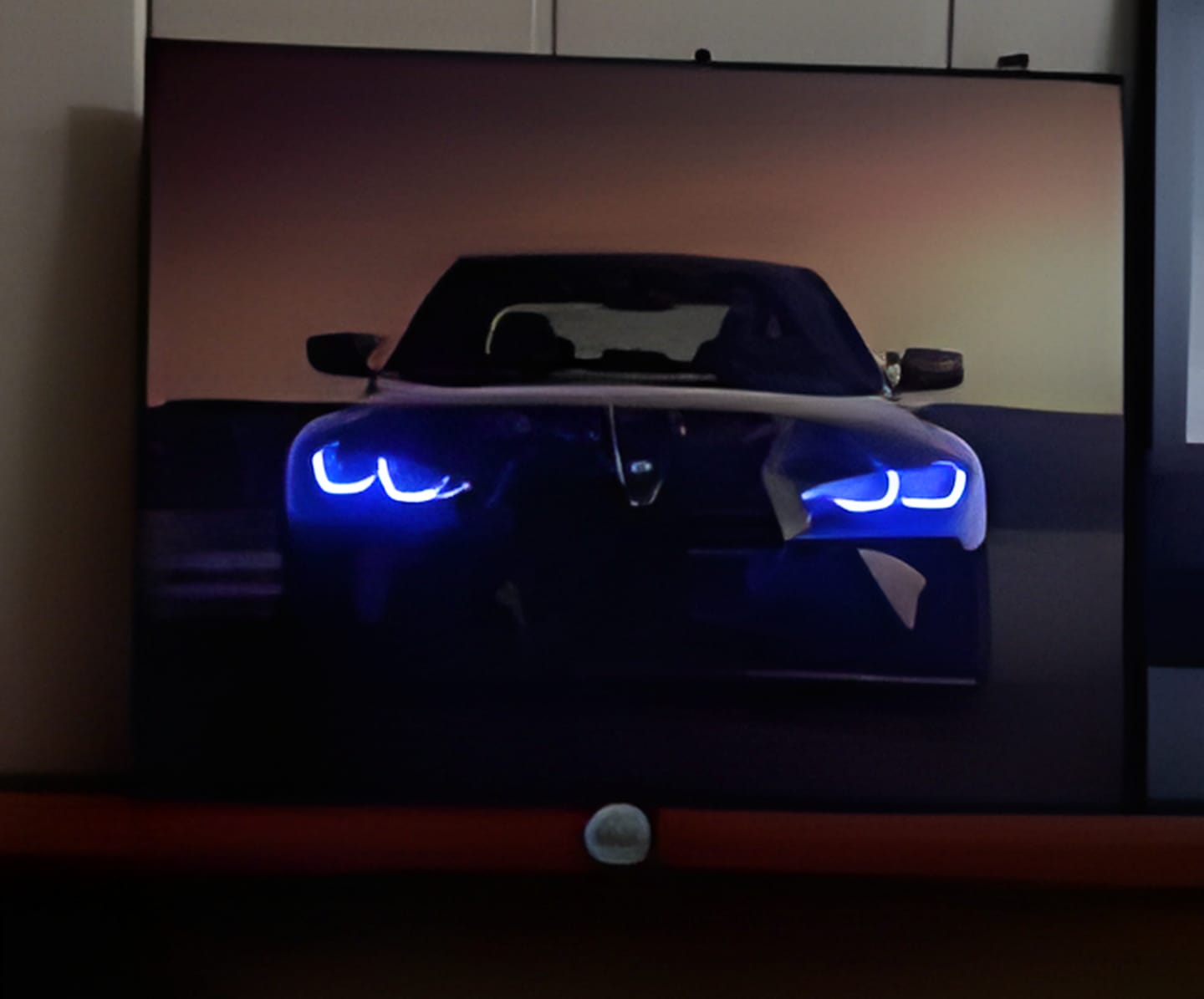 Customer photo review of Design Your Own Neon Car Photo Frame |  Personalized LED Art